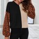 thumbnail image 2 of Moda mujer Casual manga larga estampado leopardo Patchwork señoras Tops sudaderas Fridja FKASFK3793, 2 of 6