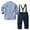 Dark Blue, variant on Odeerbi Baby Boys Clothes Baby Outfits Shirts Sets Newborn Autumn Winter Boys Stripe 2025 Long Sleeve Suspender Trousers Set Boys Sling Gentleman Suit
