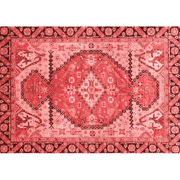 Ahgly Company Indoor Rectangle Oriental Red Modern Area Rugs, 2' x 3'