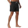 thumbnail image 5 of INSPIRE CHIC Mens Summer Drawstring Elastic Waist Mesh Lining Solid Board Shorts 36 Black, 5 of 6