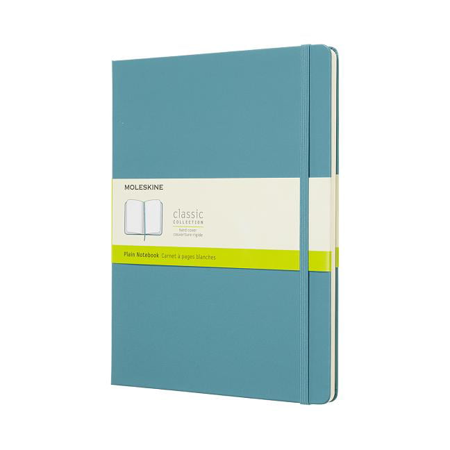 Moleskine Classic Notebook, Extra Large, Plain, Blue Reef, Hard 