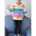 thumbnail image 3 of URMAGIC Kids Girl Rainbow Pullover Hoodies Casual Hooded Sweatshirts Jumper Hoody Sweater Tops, 3 of 5
