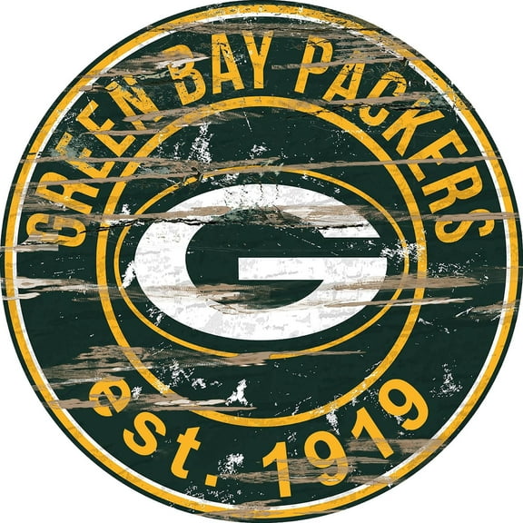 Green Bay Packers 23.5" Distressed Round Sign