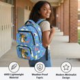 thumbnail image 4 of Psesaysky Cartoon Dinosaur Pattern Backpack for Girls with Padded Straps Lightweight Daypack, multi-tasche 17 Inch Kids Backpacks for Middle School Elementary Back to School, 4 of 9