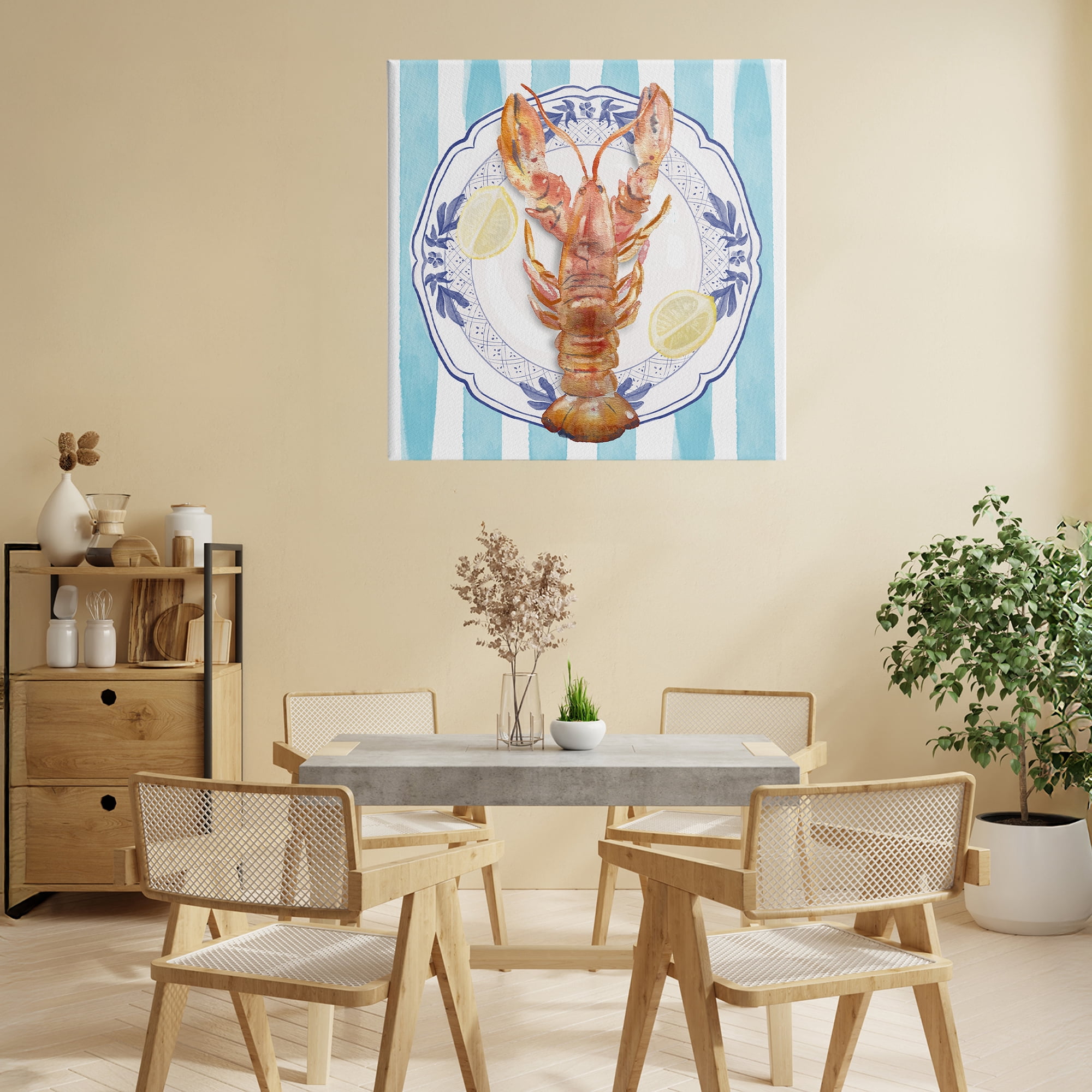 Stupell Industries Lobster Seafood Plate Canvas Wall Art, design by Christie Adams