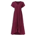 thumbnail image 2 of Ketyyh-chn99 Robe d'Été Grande Taille Robe Maxi Robe Décontractée Mini Robe Ample Confortable à Rayures Manches Longues Longue Robe Rouge,4TG, 2 of 4