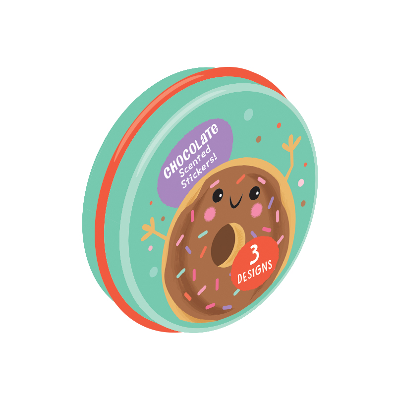 Peaceable Kingdom Sweet Scented Scratch and Sniff Stickers in A Tin, Includes 30 Tins of Donut Stickers, Ice Cream Stickers or Cupcake Stickers, Great for Sticker Handouts & Classroom Giveaways
