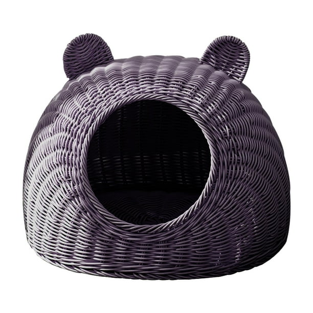 Grey wicker cat bed cheap