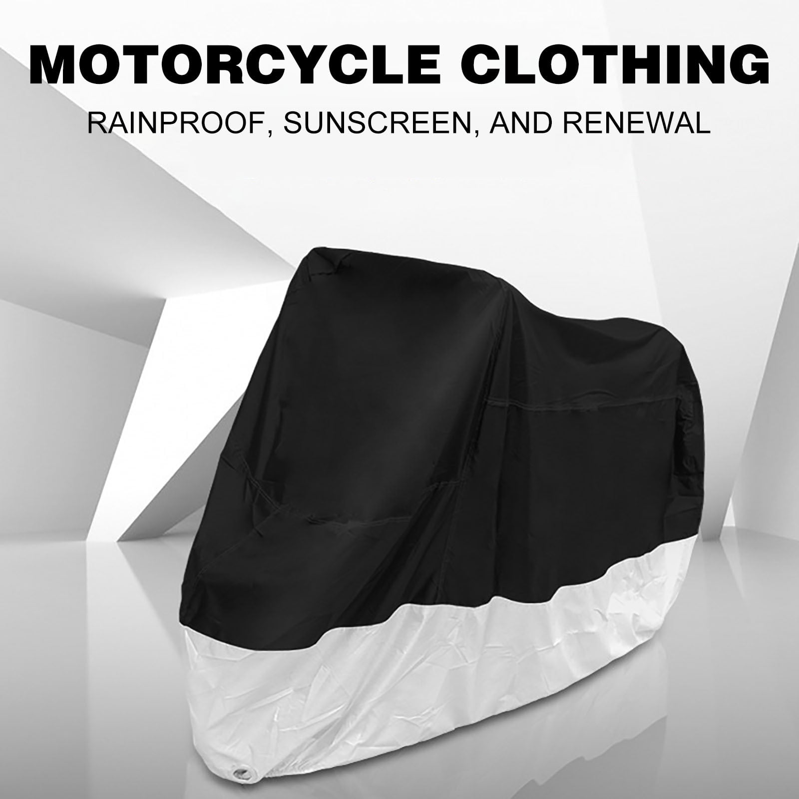 Dwellis Motorcycle Cover 190t Thick Waterproof Outdoor Vehicle Accessories, Dirt Bike Cover Powersports Accessories Sunproof Windproof, Dustproof, Coated Clothall Weather Protection Silver