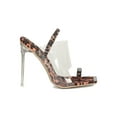 thumbnail image 2 of Women Rhinestone Open Square Toe Perspex Slingback Heel Sandal 19003, 2 of 6