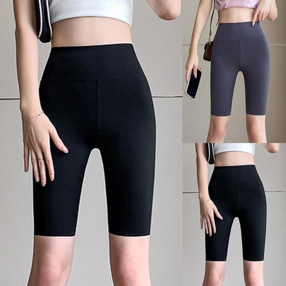 Bxsruta High Waist Biker Shorts for Women Nylon Spandex Seamless Workout Shorts for Gym Yoga Running