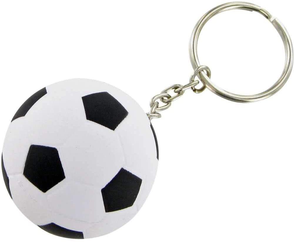 Sports Keychains Bulk 30 Pack  Kids Party Favors For Boys  Soccer, Basketball, Tennis, Baseball, Football Party Supplies Funny Keychains  6 of Each Ball