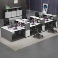 thumbnail image 2 of Studying Conference Office Desks Wooden I Shaped Bureau Drawers Office Desks Standing Executive Scrivania Con Cassetti Furniture My Lux Decor Round, 2 of 22