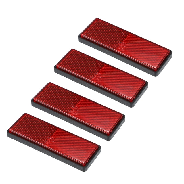 Unique Bargains 4pcs M5x0.8 Red Plastic Universal Screw Mount Reflective Warning Reflector for Motorcycle Bicycle