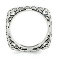 thumbnail image 2 of Solid 925 Sterling Silver Stackable Vintage Antiqued Square Ring Eternity Band Size 8, 2 of 5