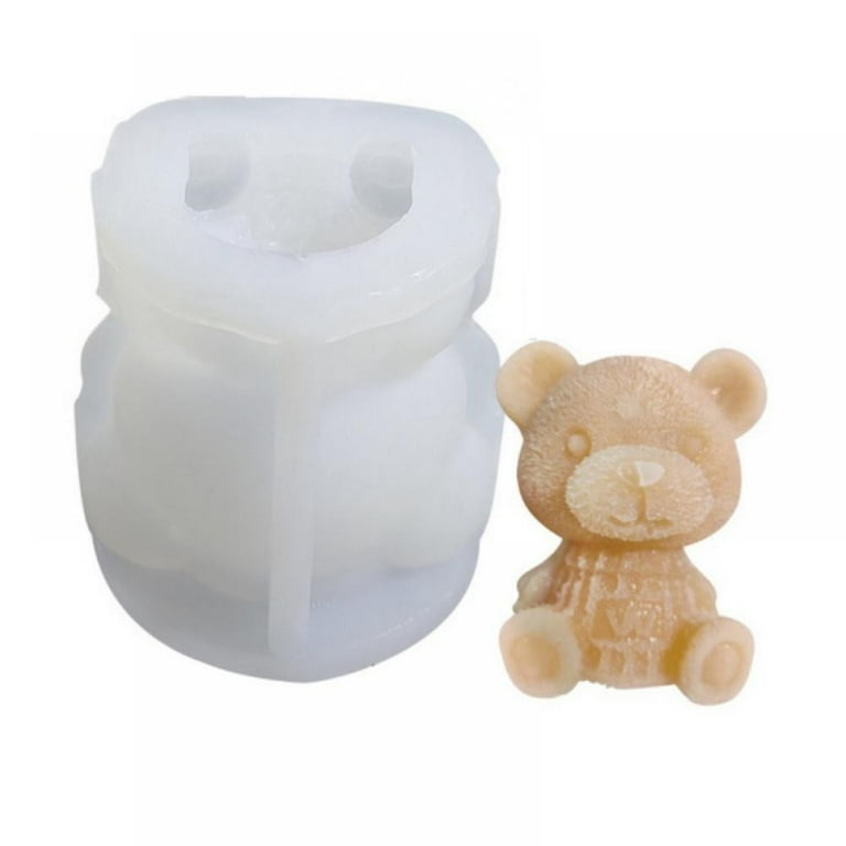 12*7.5*5.7 Cm Cute Animal Silicone Molds White 3D Sleeping Bear Doll  Silicone Molds Cupcake – the best products in the Joom Geek online store