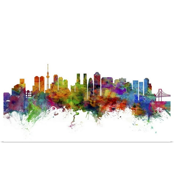Great BIG Canvas | Rolled Michael Tompsett Poster Print entitled Tokyo Japan Skyline