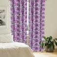 thumbnail image 3 of Ambesonne Bohemian Window Curtains, Chinese Hippie Blooms, Each 28" W x 95" L, Fuchsia Brown and Mauve, 3 of 5
