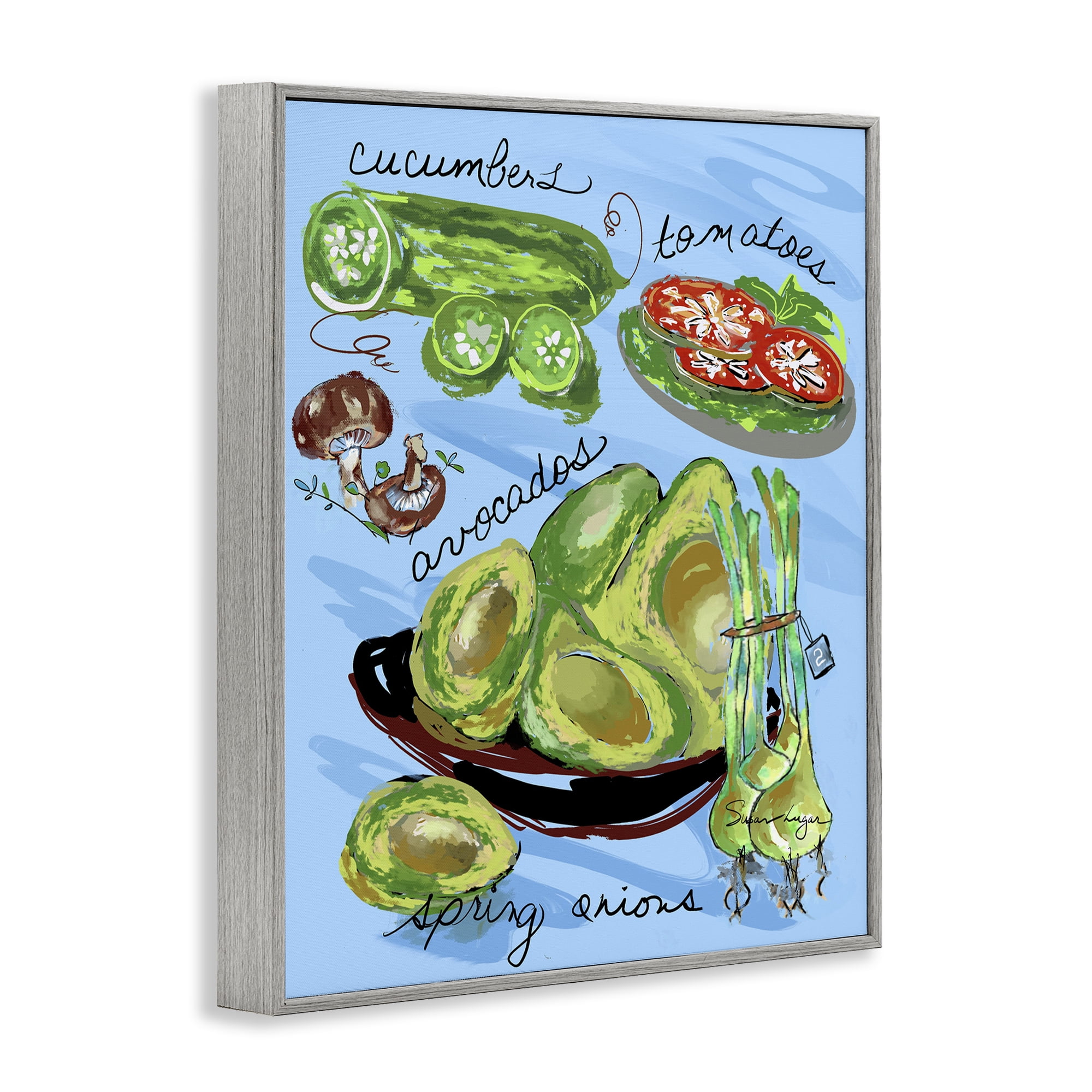 Stupell Industries Fresh Produce Collection Gray Framed Giclee Art, design by Susan Lugar