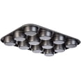 thumbnail image 4 of Molde para muffins de acero para 12 muffins grandes, antiadherente, 35 x 26,5 cm, molde para magdalenas, molde para brownies, molde para pasteles, molde para hornear, plateado, 4 of 7