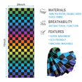 thumbnail image 2 of Rainbow Checkered Pattern Hot Yoga Mat Towel Non Slip for Hot Yoga - Quick-Drying Yoga Mat Cover with 4 Corner Pockets with Travel Bag - Hot Yoga Towel Non Slip Grip Moisture Wicking Sweat 70"x26", 2 of 6