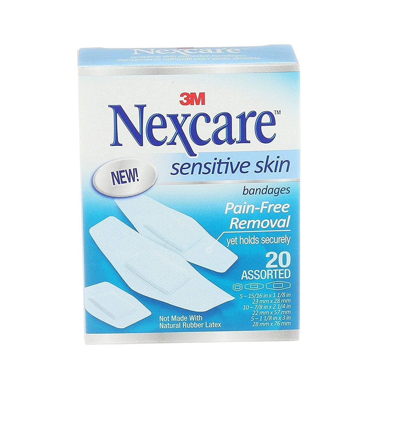 20 Count,.. 51131995253 Value Pack Nexcare Waterproof Bandages Clear Hypoallergenic 