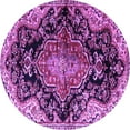 thumbnail image 1 of Ahgly Company Indoor Round Medallion Purple Traditional Area Rugs, 3' Round, 1 of 4
