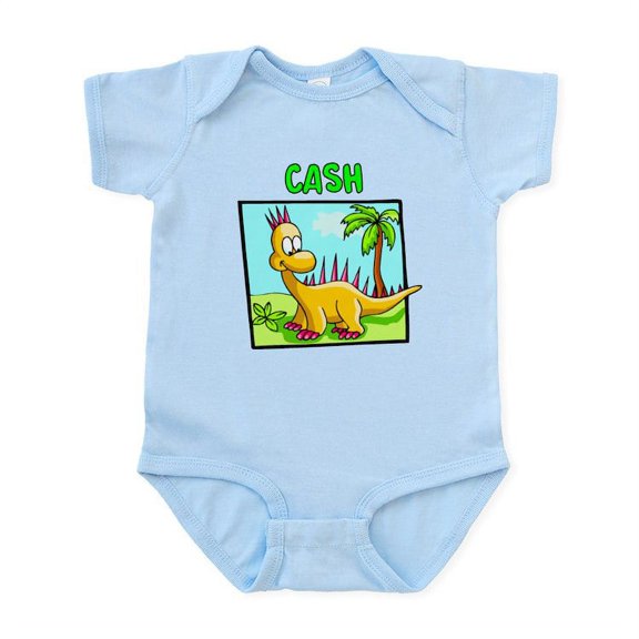 CafePress - Cash Dinosaur Infant Bodysuit - Baby Light Bodysuit, Size Newborn - 24 Months