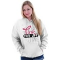 thumbnail image 5 of Breast Cancer Pink for Life Ribbon Hoodie Sweatshirt Women Brisco Brands M, 5 of 6