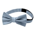 thumbnail image 3 of Jacob Alexander Men's Silk Blend Solid Color Pre-Tied Adjustable Banded Bow Tie - Dusty Blue, 3 of 5