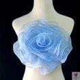 thumbnail image 6 of Large Rose Flower Patch - Artificial Handmade Chest Flower, Clothing, Dress, Neck or Hair Decoration - Organza 3D Flower Corsage Accessory, 6 of 8