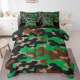 thumbnail image 1 of Erosebridal Ensembles de Literie Camouflage Vert Format Simple, Ensembles de Douillette Camouflage Militaire avec Draps, Literie Réversible Armée Dessin Animé Format Simple, Décor de Chambre Léger, 7 Pcs, 1 of 6