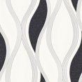 thumbnail image 1 of Direct Wallpapers - Papel Tapiz Texturizado Diseño Ondas (Negro, Blanco, Plateado), 1 of 2