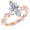 Rose Gold, variant on 2.13 Carat LAB GROWN DIAMOND Twisting Infinity Gold & Diamond Split Shank Pave Set Engagement Ring (E-F Color VS1-VS2 Clarity 2 Ct Center) Platinum Size: 5 Emerald Shape