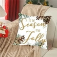 thumbnail image 5 of Neoyler Fleece Pillowcase Christmas Decorations Soft Printed Holiday Pillow Cover Cozy Warm Throw Accent for Sofa Bed Living Room and Bedroom Seasonal Home Decor Brown 17.7x17.7in, 5 of 6