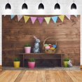 thumbnail image 3 of Spring Easter Backdrops for Photography Rabbit Colorful Eggs Green Grass Brown Wooden Wall Backdrop Baby Shower Kids Girls Newborn Party Photo Background Banner Studio Booth Props 7x5ft Vinyl, 3 of 6