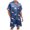 Blue, variant on ibiyuan Mens Christmas Pajamas Set Men Xmas Printed Short Sleeve Shorts Pajama Set, Button Front Soft Holiday Indoor Loungewear Suit