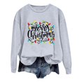 thumbnail image 1 of EHQJNJ Chandails en Molleton à Col Rond pour Femmes Noël Oversize Manches Longues Imprimé Lettre Léger Ample Blouse Top Chandails en Molleton Graphiques Anime Femmes, 1 of 5