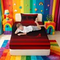 thumbnail image 4 of meiyoeat modern Letter Design Twin Sheets,Black Red Initial C Bedding,3pcs,1 Fitted Sheet and 1 Pillowcase, 4 of 6