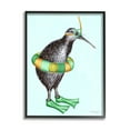 thumbnail image 2 of Stupell Industries Kiwi Bird Swimming Tube Flippers Summertime Illustration Graphic Art Gray Framed Art Print Wall Art, Design by Amelie Legault, 2 of 5