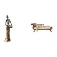 thumbnail image 1 of Figura de mujer africana,Estatua artesanal de una dama tribal africana,hecha a mano,para cafetería.,Sofá miniatura para muñecas,Sofá de madera a escala 1/12 para casa de muñecas,Sofá de, 1 of 8