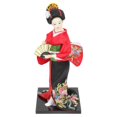 thumbnail image 3 of Japanese Geisha Kimono Doll Decoration Made of Resin in Red Color for Desktop Decor, 3 of 4