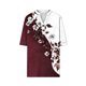 thumbnail image 5 of TaTaai Women V Neck Short Sleeve All Over Print Casual T Shirt Fashion Loose Button Top Ladies Daily Lounge Work Wear Soft Breathable No Fading Versatile Stylish Top Gift, 5 of 6