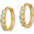 thumbnail image 2 of 14K Yellow Gold Cz Hinged Hoop Earrings (11.8 X 12.3) Made In Vietnam ye1840, 2 of 5