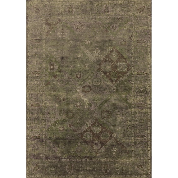 Ahgly Company Indoor Rectangle Oriental Brown Industrial Area Rugs, 7' x 9'