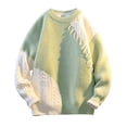 thumbnail image 2 of Styesk Chandail pour Hommes Tricoté Col Rond Élastique Couleurs Assorties Texture Tendance, 2 of 5