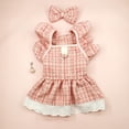 thumbnail image 5 of vnanda Cute Pet Dress Stylish Elegant Pet Dress with Traction Ring Flying Sleeves Bow Headpiece Faux Pearl Pendant Decor Cat Dog Princess Dress Pet Supplies, 5 of 8