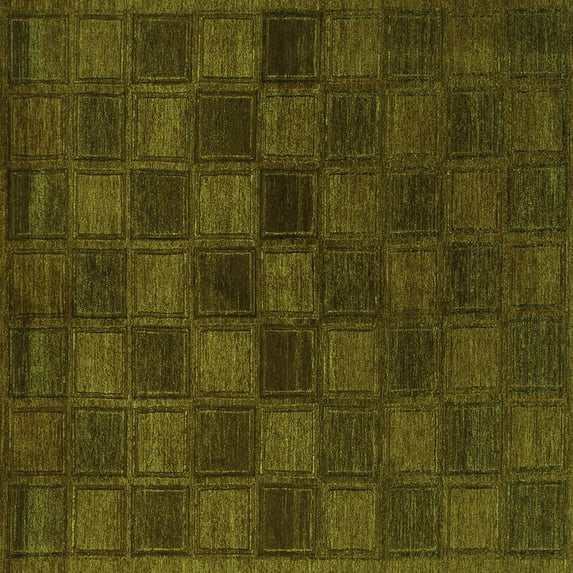 Ahgly Company Indoor Square Abstract Green Modern Area Rugs, 8' Square
