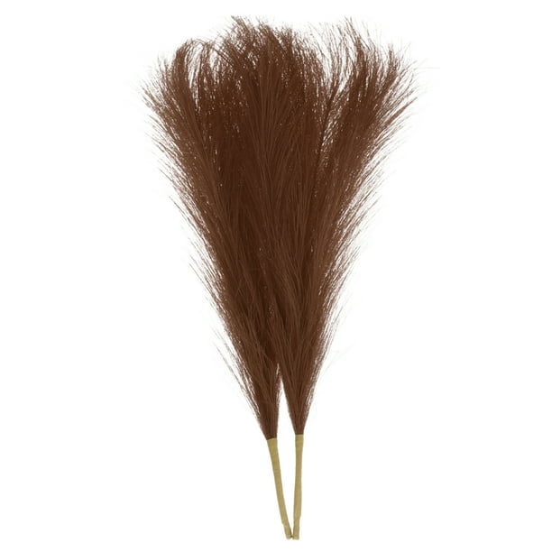Uxcell 2 Paquetes de Hierba Pampas Falsa de 17 pulgadas de Longitud 10 Tallos de Hierba Artificial para Decoración Marrón