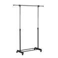 thumbnail image 3 of Honey-Can-Do Steel Adjustable Height and Width Rolling Metal Clothes Rack, Black/Silver, 3 of 6